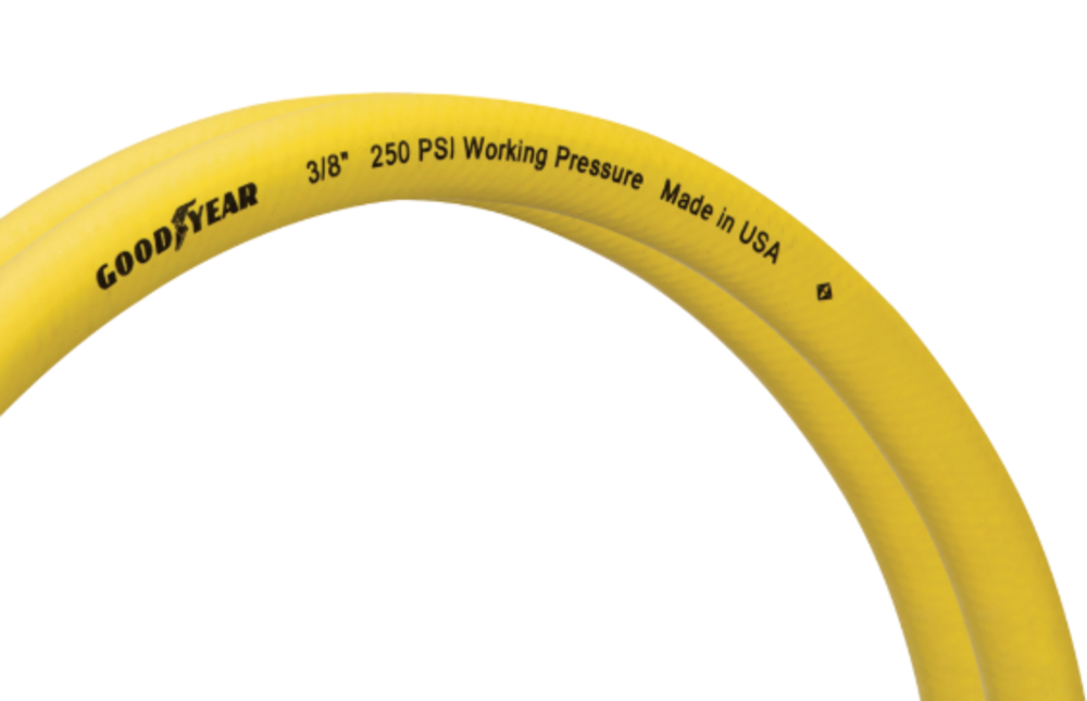 Goodyear 25 Ft. x 3/8 In. Rubber Compressed Air Hose in Yellow - Ascmtools