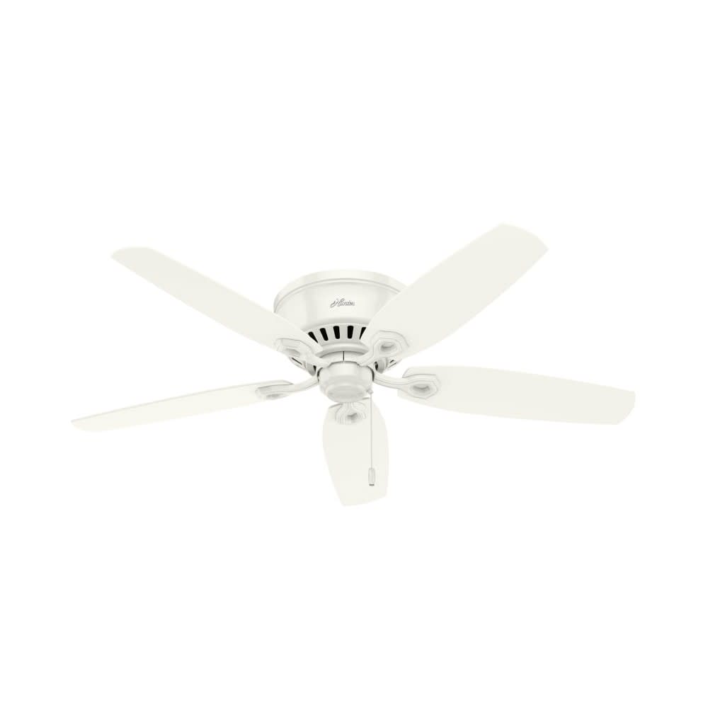 Hunter Fan Builder Ceiling Fan 52″ LED Indoor Snow White/Light Oak - Ascmtools