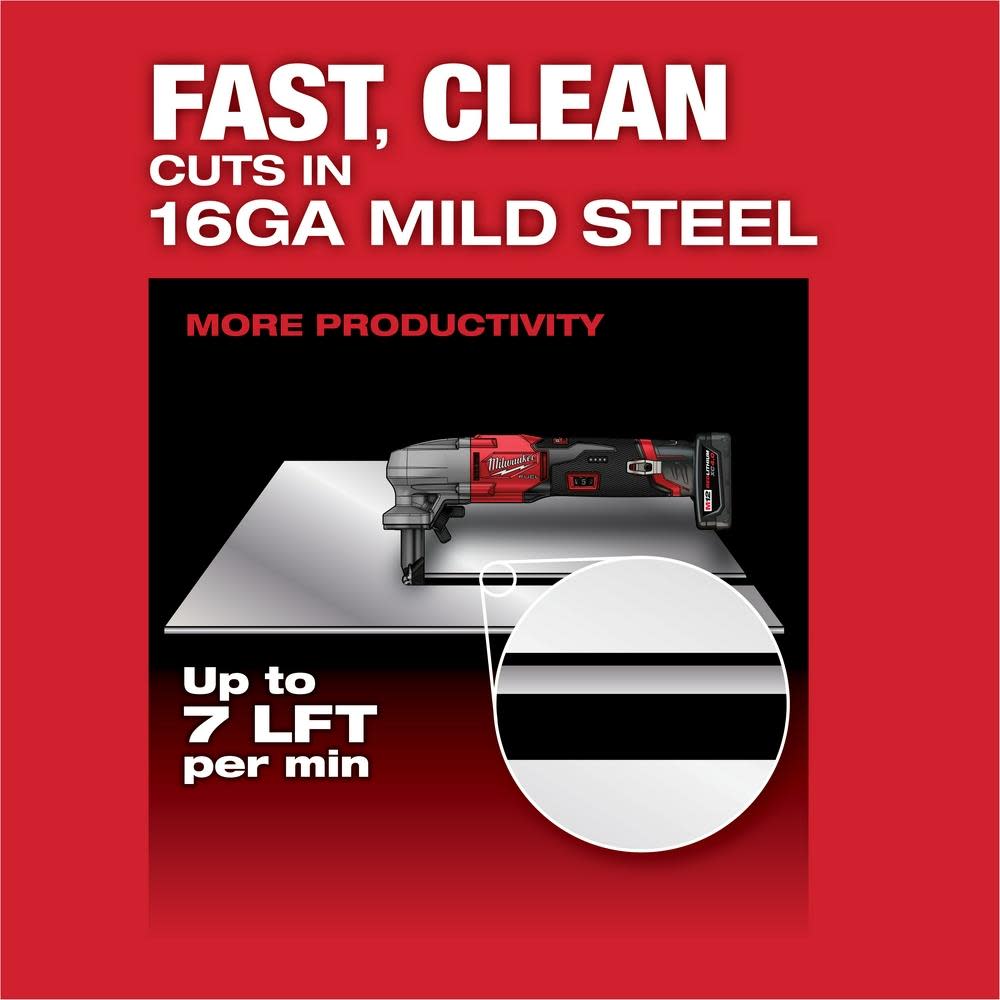 Milwaukee M12 FUEL Nibbler 16 Gauge with Battery Bundle - Ascmtools