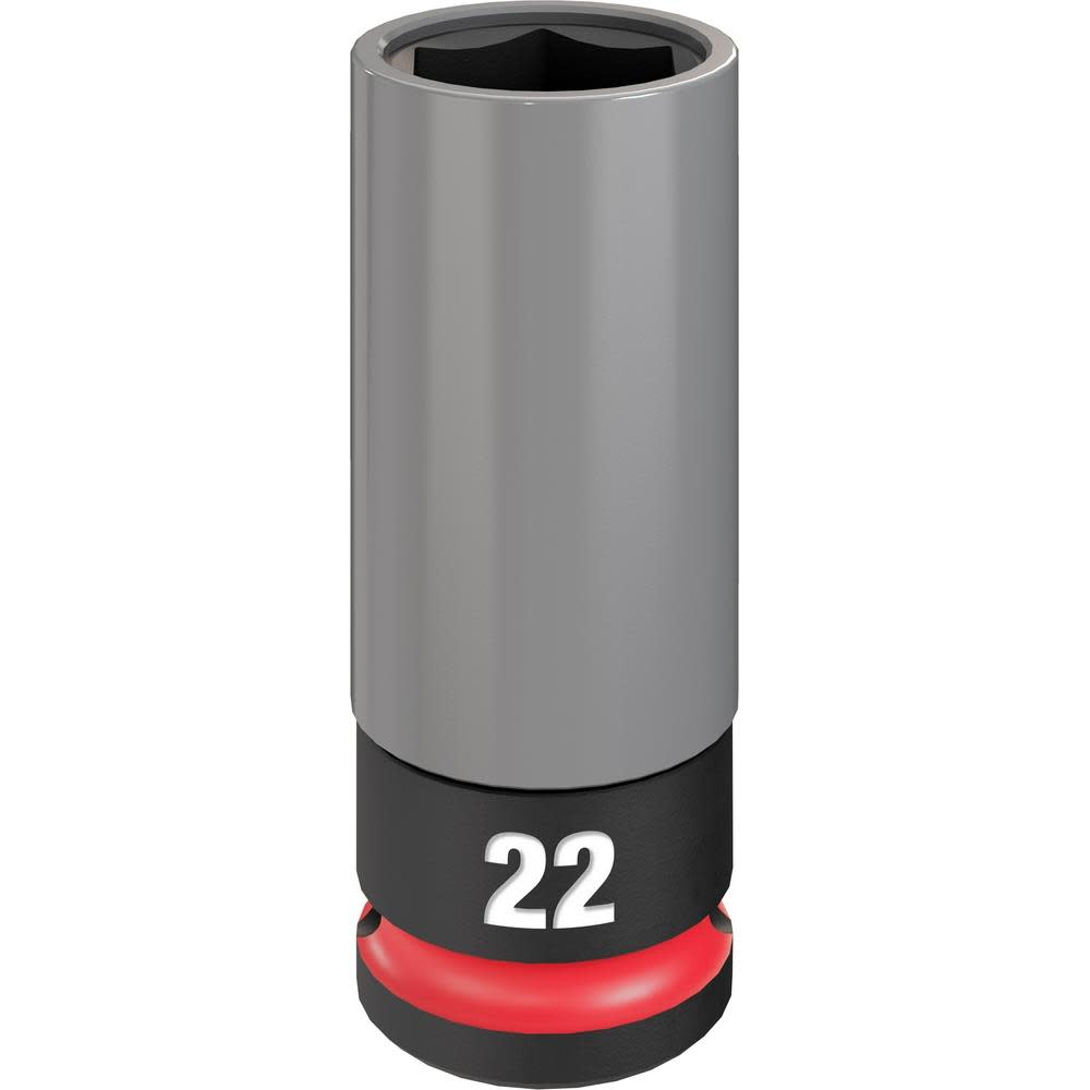 Milwaukee SHOCKWAVE Impact Duty Socket 1/2 Drive 22MM Metric Lug Nut Wheel - Ascmtools