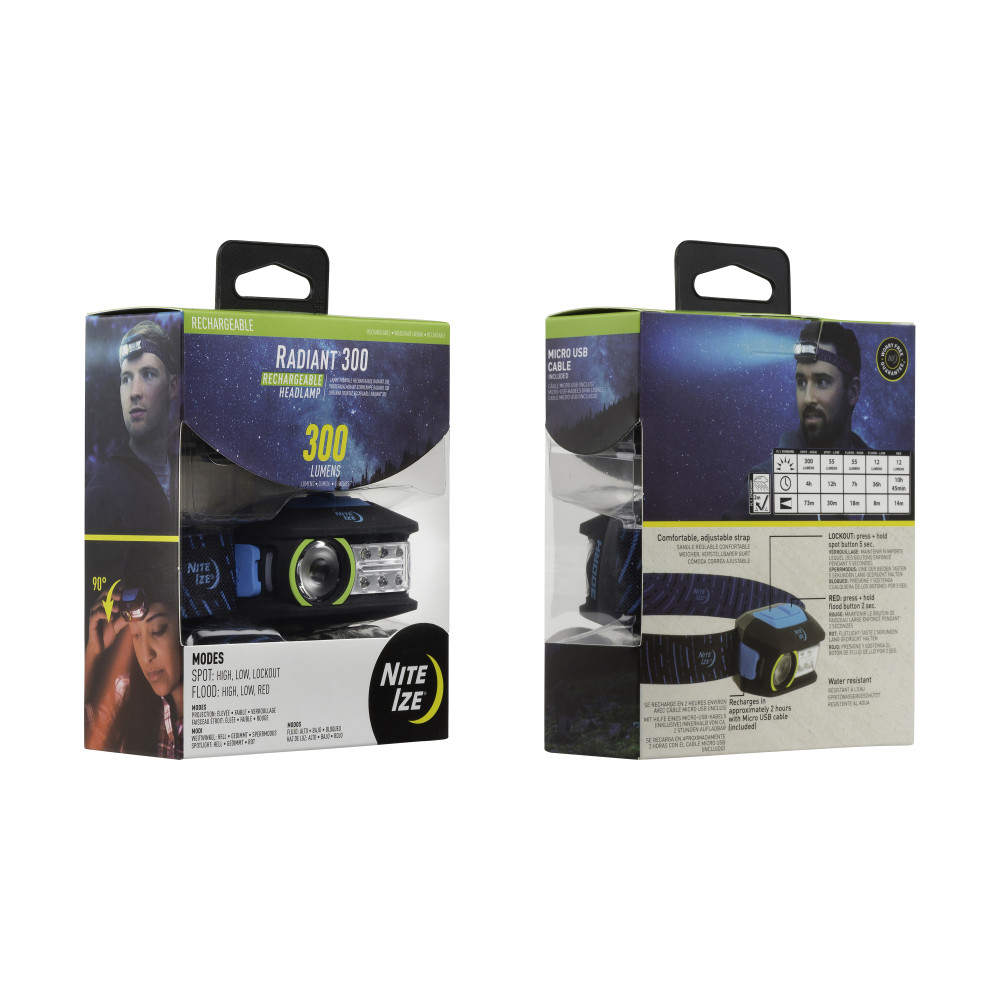 Nite Ize Radiant 300 Headlamp Rechargeable Blue - Ascmtools