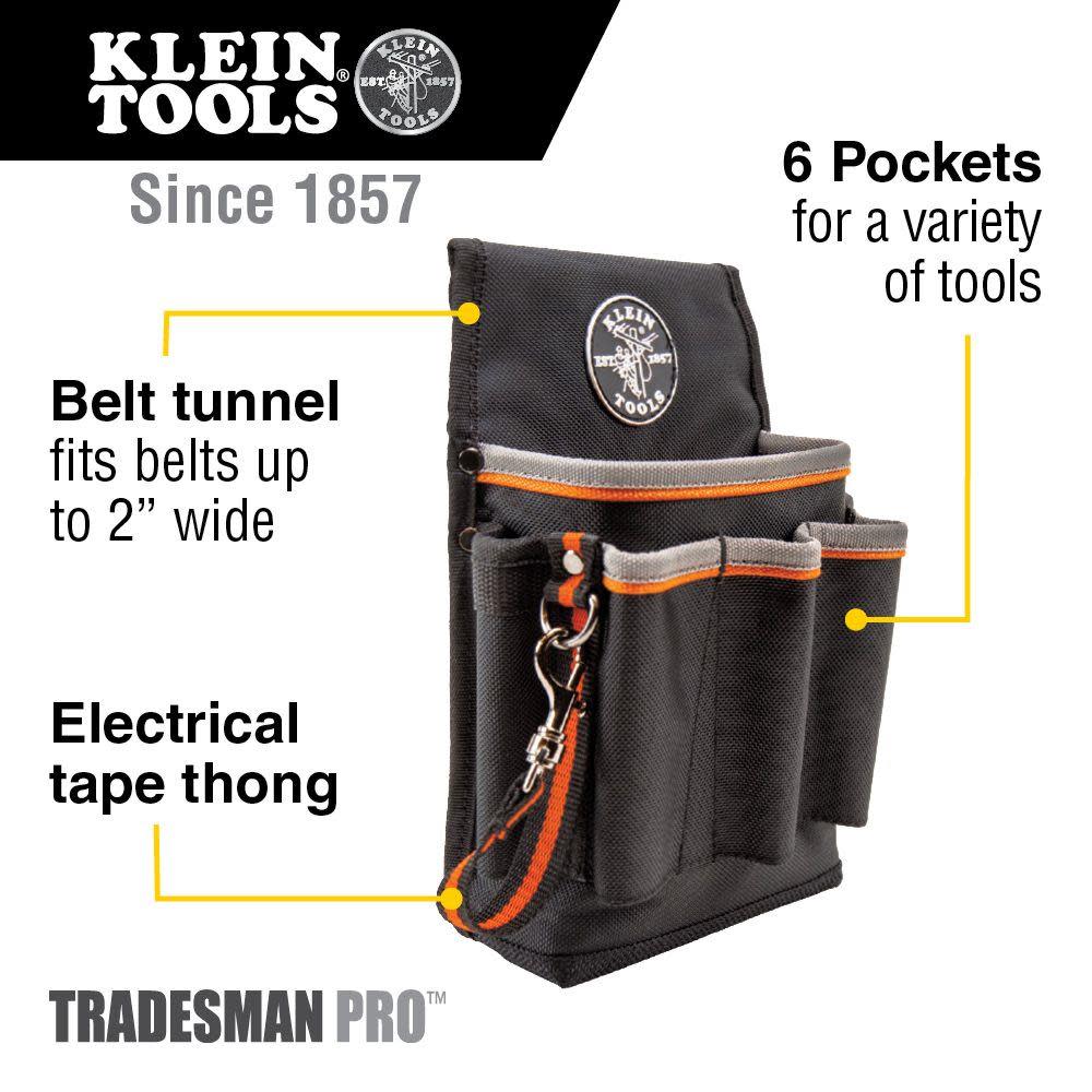 Klein Tools Tradesman Pro 6 Pocket Tool Pouch - Ascmtools