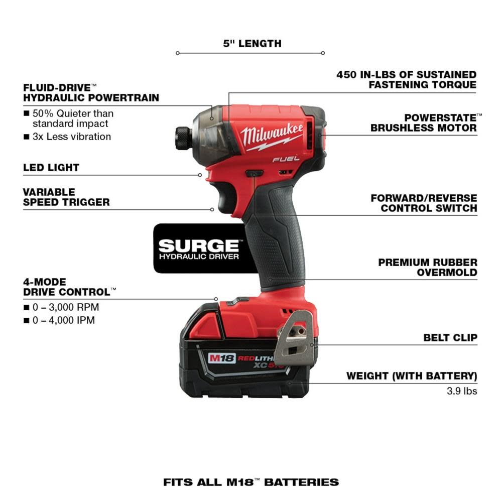 Milwaukee M18 FUEL 2 Tool Combo Kit - Ascmtools