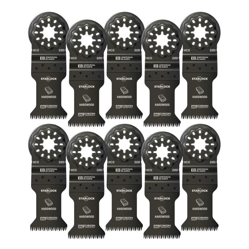 Imperial Blades IBSL220-10 Starlock 1-3/8″ Japanese Tooth Hardwood Blade 10PC - Ascmtools