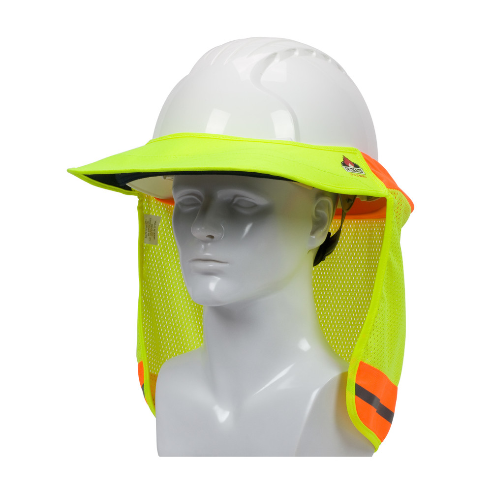 Protective Industrial Products EZ Cool FR Treated Hard Hat Visor & Neck Shade Hi Vis Yellow - Ascmtools