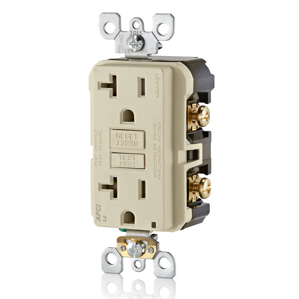 Leviton SmartlockPro AFCI Outlet 20A 125V Duplex Light Almond - Ascmtools