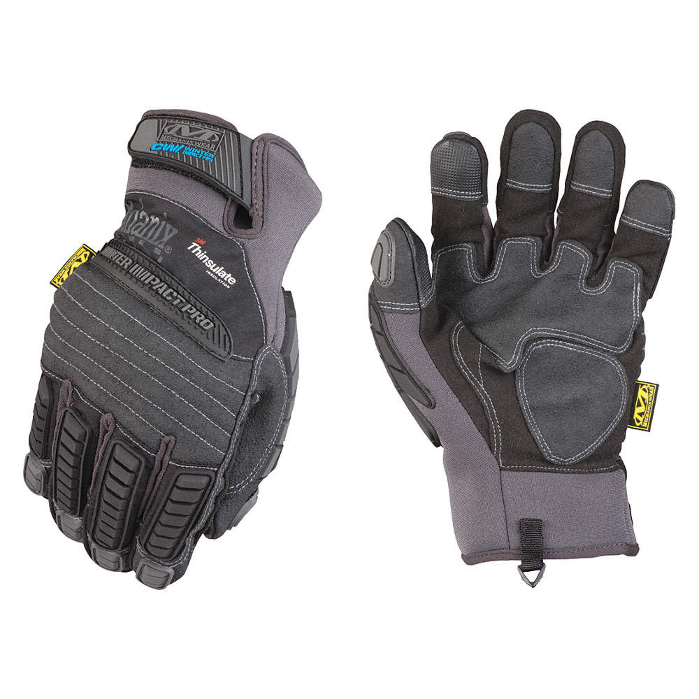 Mechanix Wear Small Black/Gray Waterproof Impact Pro Gloves - Ascmtools