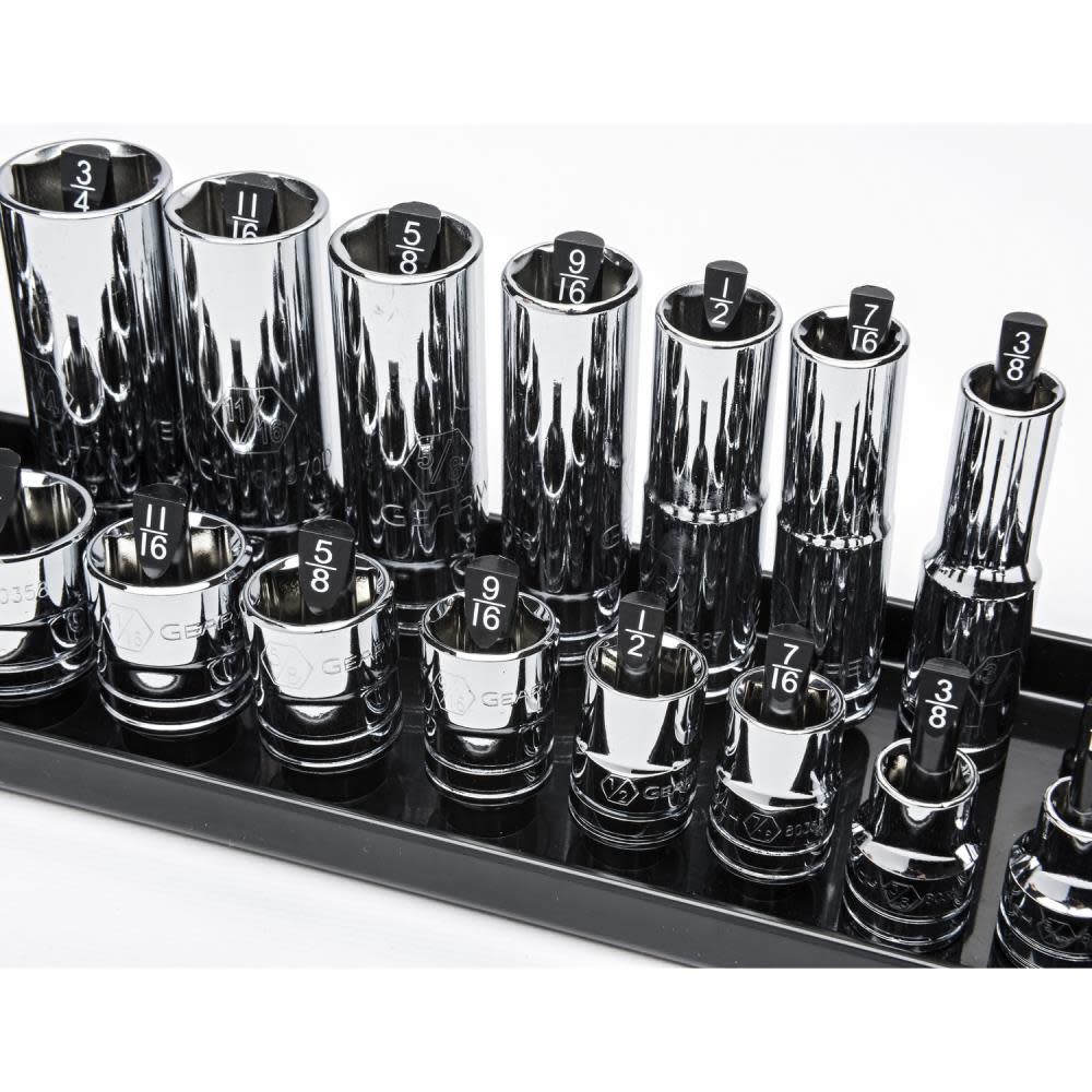 GEARWRENCH 3 Pc SAE 1/4 In 3/8 In and 1/2 In. Drive Socket Storage Tray Set - Ascmtools