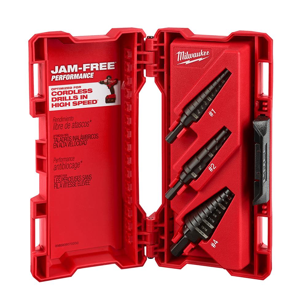 Milwaukee 3-Piece Step Drill Bit Set - Ascmtools