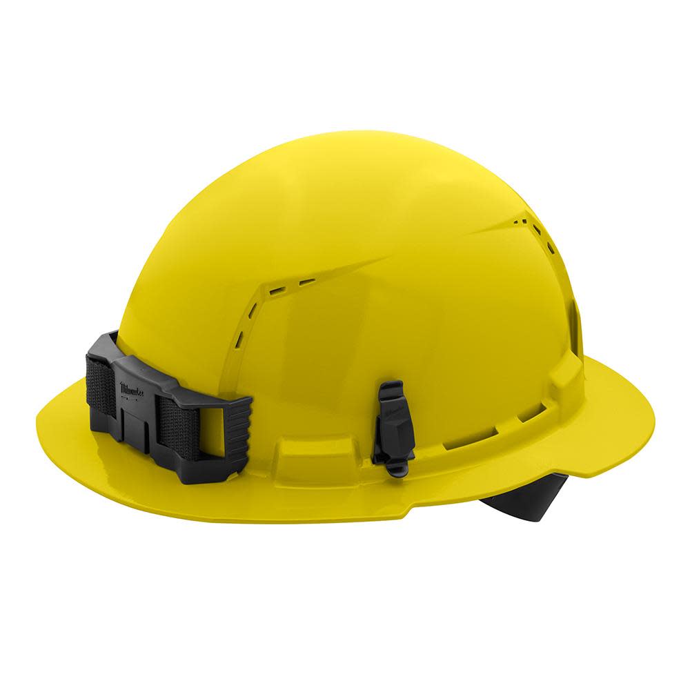 Milwaukee Yellow Full Brim Vented Hard Hat with 4pt Ratcheting Suspension Type 1 Class C - Ascmtools