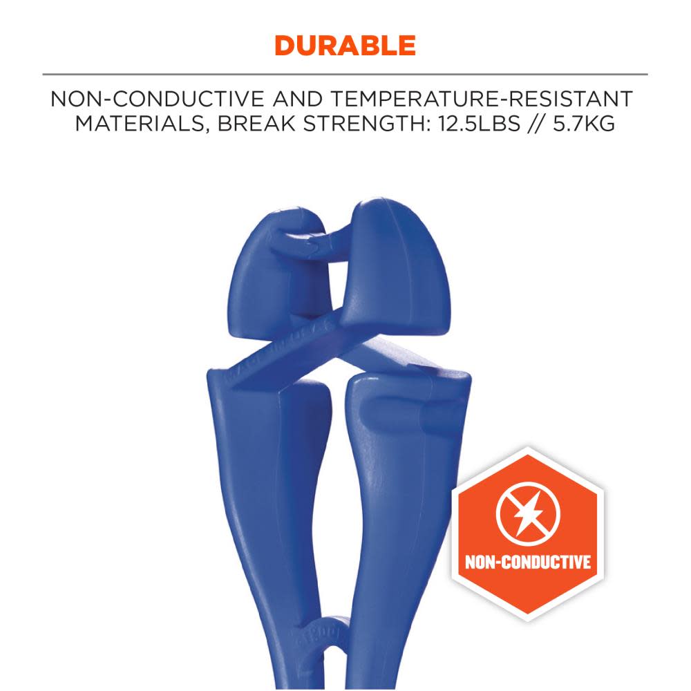 Ergodyne Squids 3420-BULK Swivel Glove Clip Holder Dual Clips Blue 100pk - Ascmtools