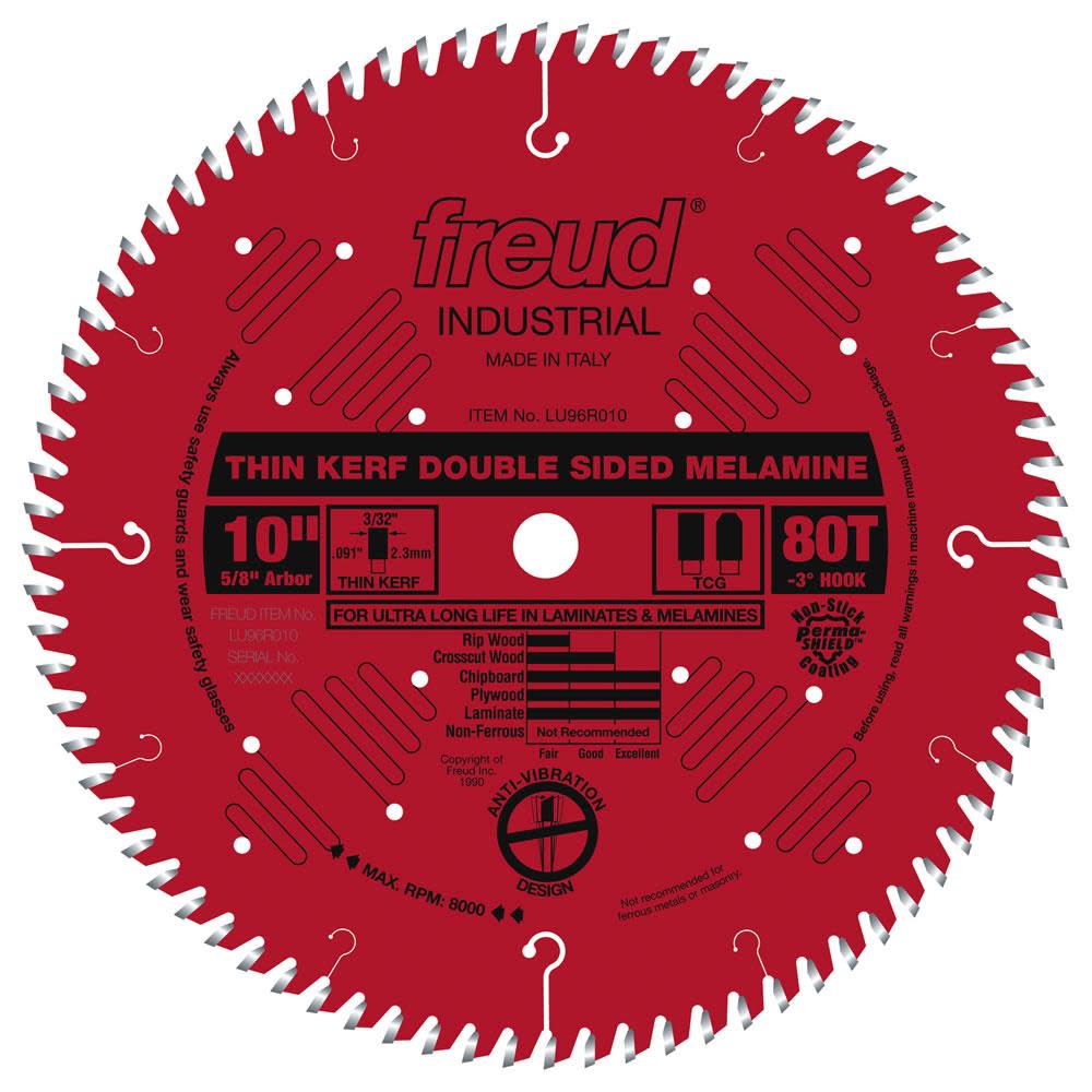 Freud 10″ Thin Kerf Double Sided Laminate/Melamine Blade with Perma-SHIELD Coating - Ascmtools