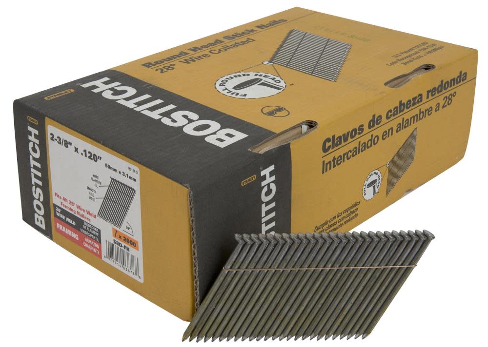 Bostitch 2-3/8 In. x .120 Offset Round Head Wire Weld Framing Nail - Ascmtools