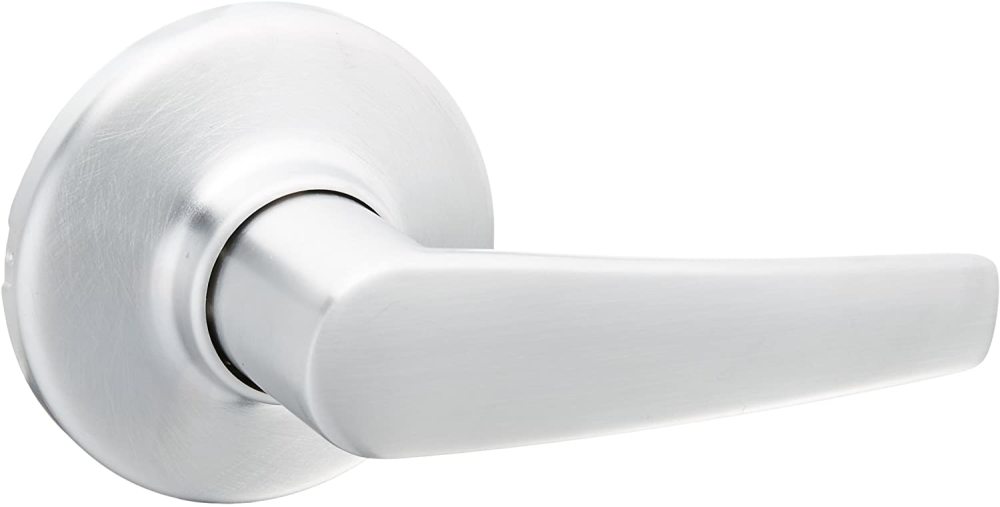 Kwikset Satin Chrome Hall/Closet Delta Passage Door Lever Set - Ascmtools