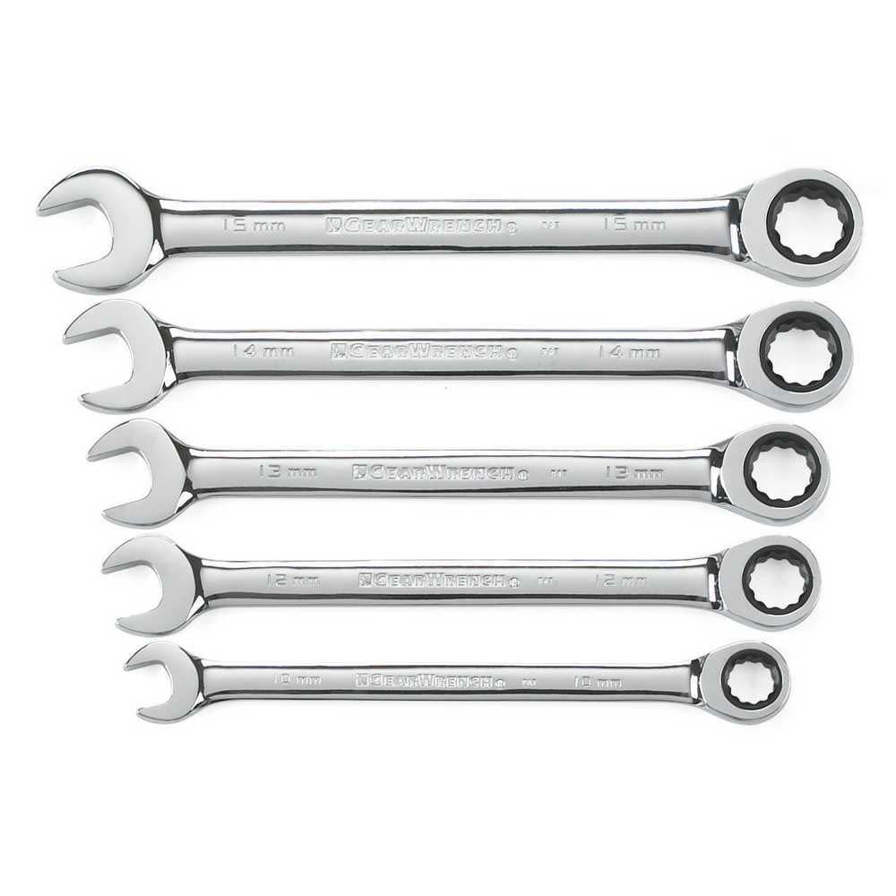 GEARWRENCH Ratcheting Wrench Set 5 Pc. Metric Combination - Ascmtools