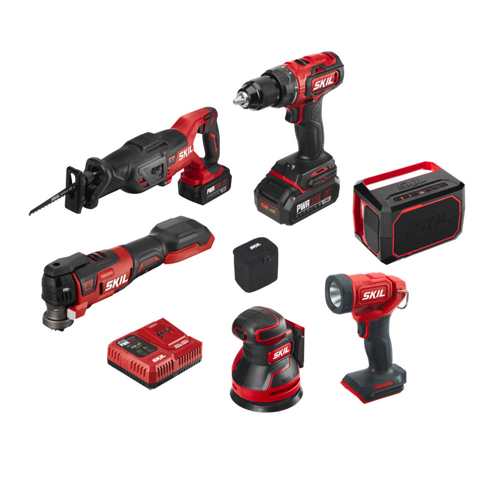 SKIL PWRCORE 20 Brushless 20V 6 Tool Combo Kit - Ascmtools
