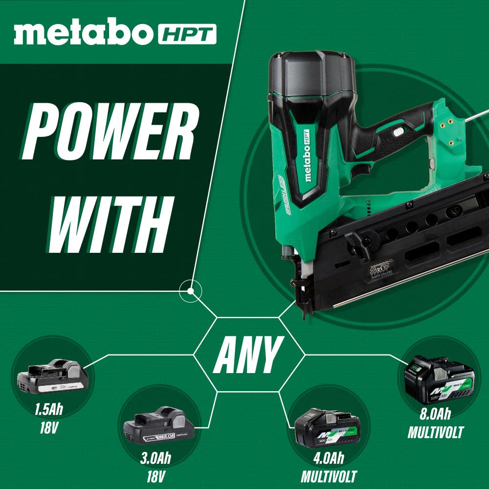 Metabo HPT 3-1/2″ 18V Cordless Plastic Strip Framing Nailer (Tool Body Only) - Ascmtools