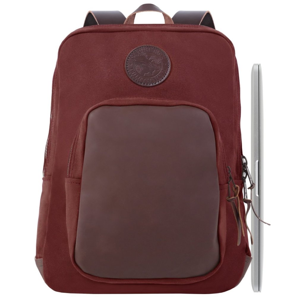 Duluth Pack 21 Liter Capacity Burgundy Large Deluxe Laptop Backpack - Ascmtools