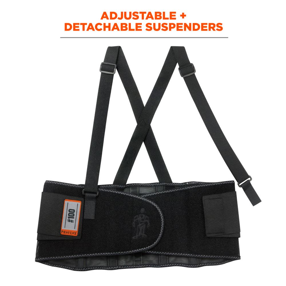 Ergodyne ProFlex 100 2XL Black Economy Back Support - Ascmtools