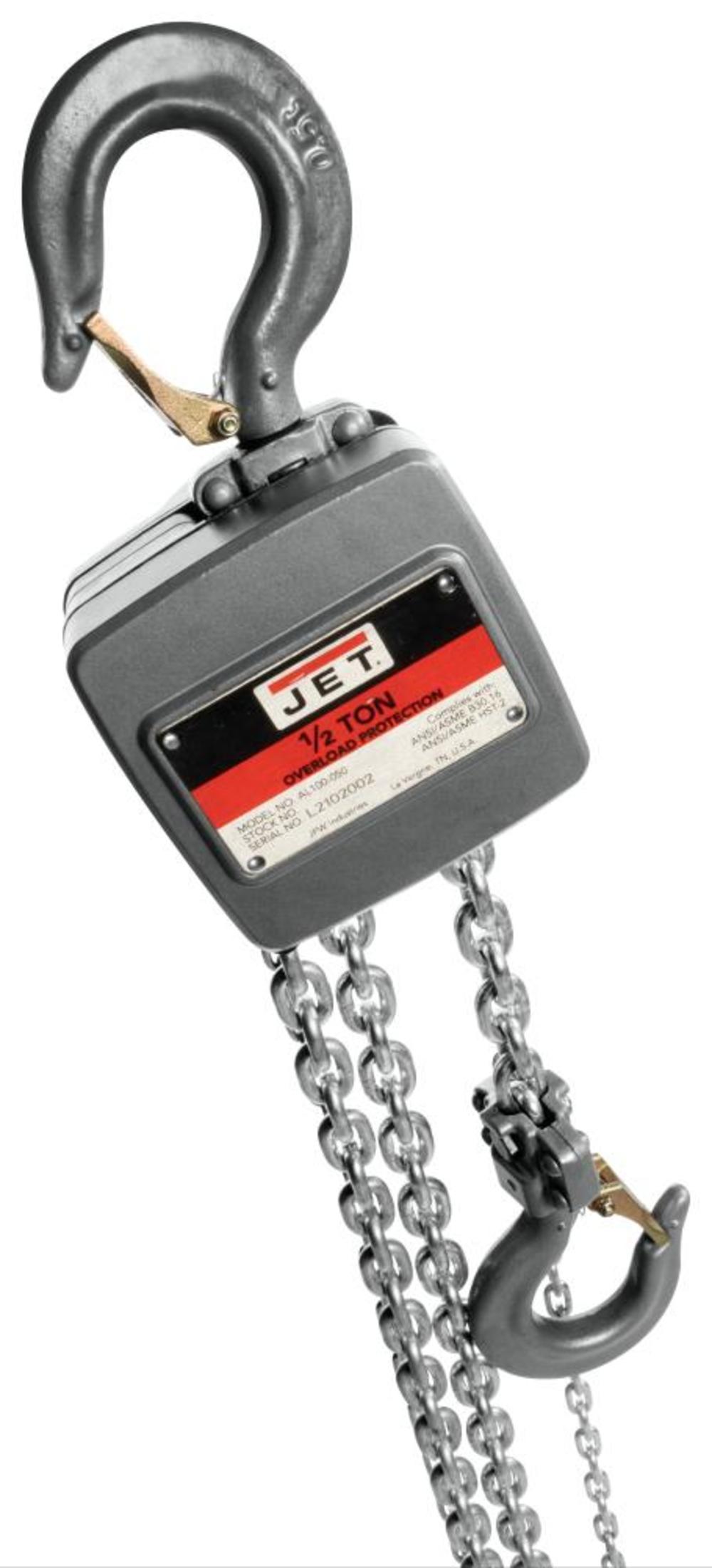 JET Al100-050-15 1/2 Ton Hand Chain Hoist with 15′ of Lift - Ascmtools