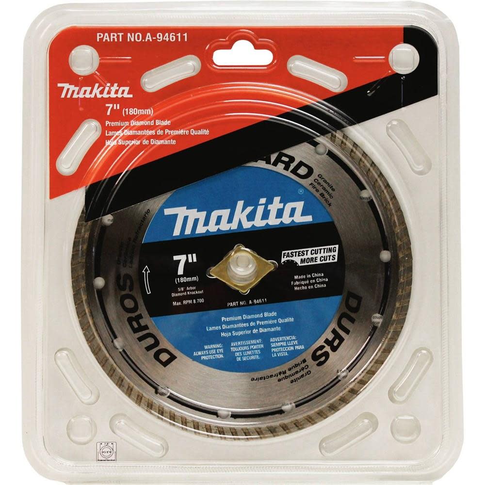 Makita 7 in. Turbo Rim Hard Material Diamond Blade - Ascmtools