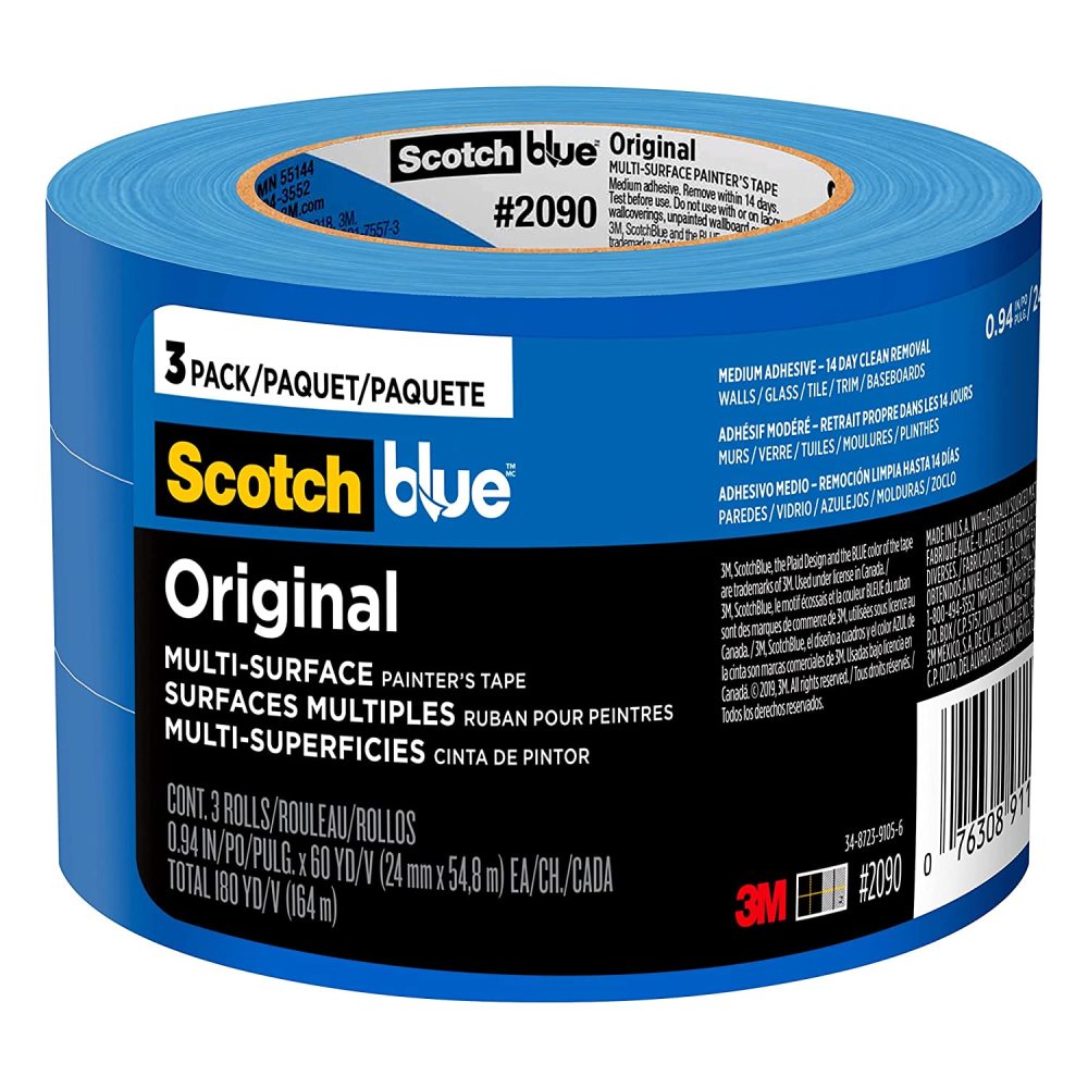 3M ScotchBlue Painters Tape 0.94″ x 60yd Blue 3pk - Ascmtools