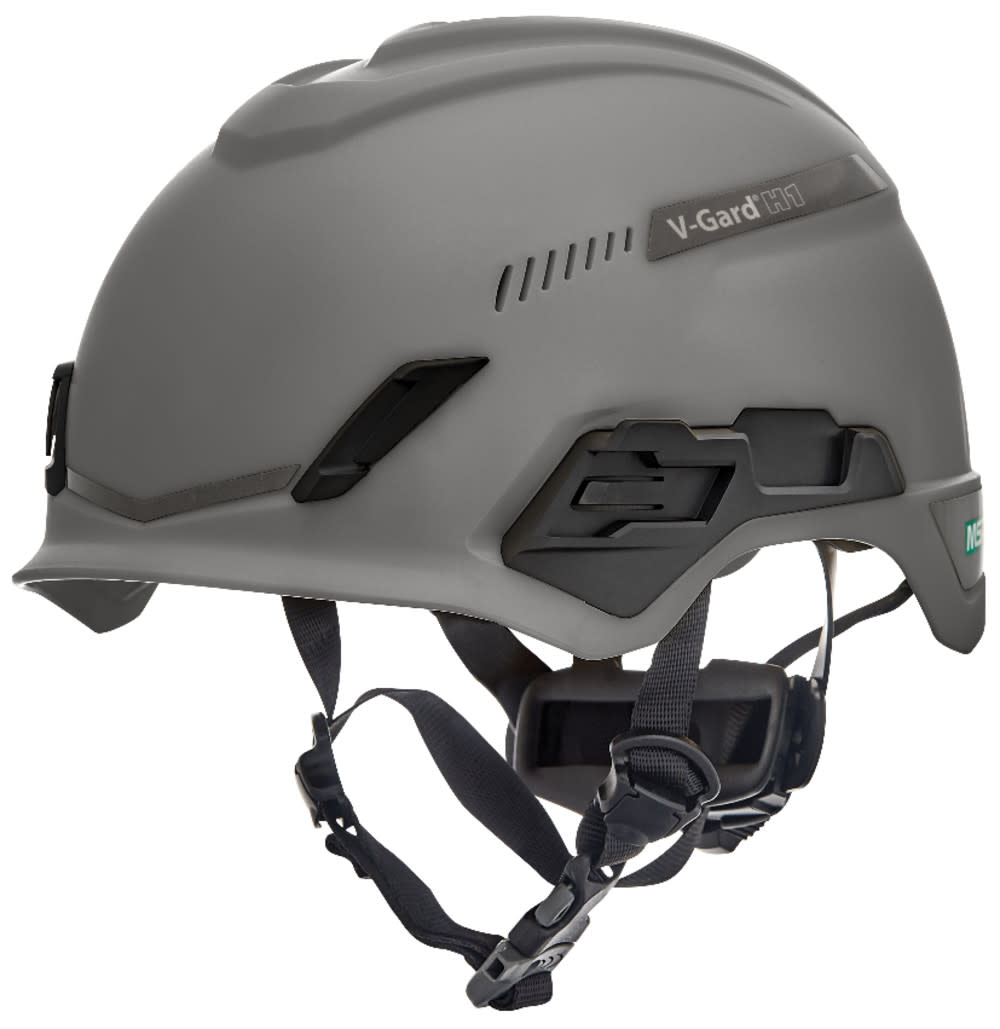 MSA Safety Works V Gard H1 Safety Helmet Trivent Gray Fas Trac III Pivot - Ascmtools