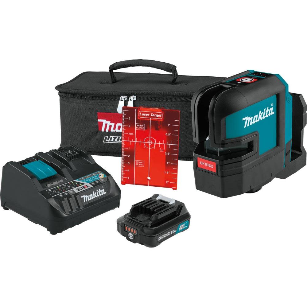 Makita 12V Max CXT Self Leveling Cross Line Red Beam Laser Kit - Ascmtools