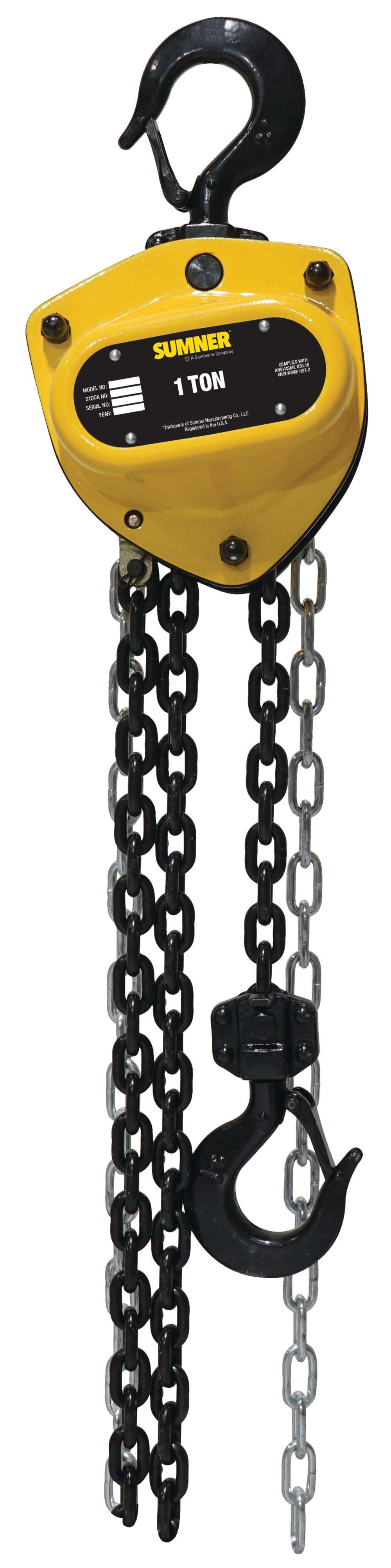 Sumner Chain Hoist 1 Ton with 20′ Chain Fall - Ascmtools