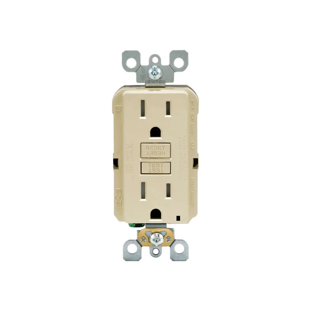 Leviton SmartlockPro GFCI Outlet 15A 125V Duplex Ivory NEMA 5-15R - Ascmtools