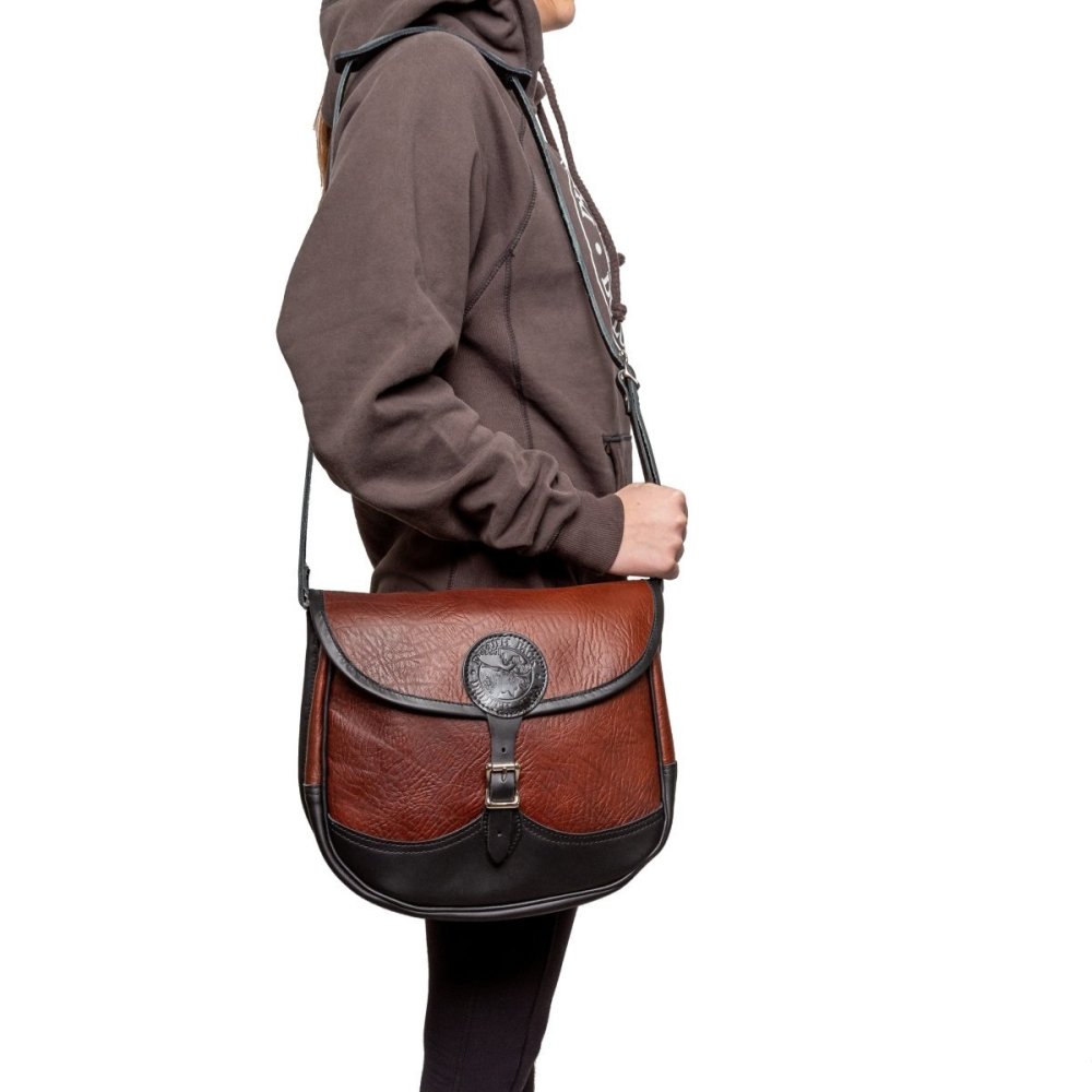 Duluth Pack 6 Liter Capacity Black Trim Large Bison Leather Shell Purse - Ascmtools