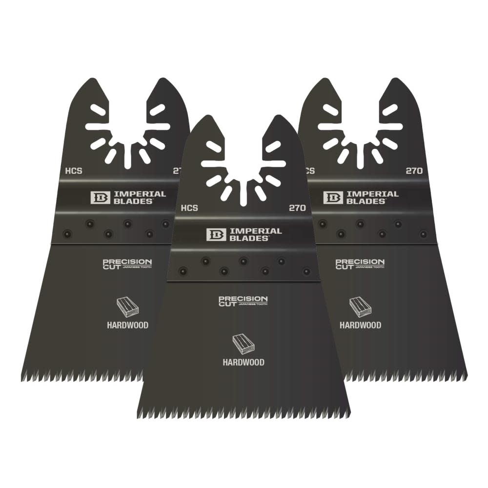 Imperial Blades IBOA270-3 One Fit 2-1/2″ Japanese Tooth Hardwood Blade 3PC - Ascmtools