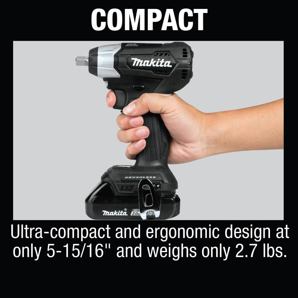Makita 18V LXT Sub Compact 1/2″ Sq Drive Impact Wrench Kit - Ascmtools