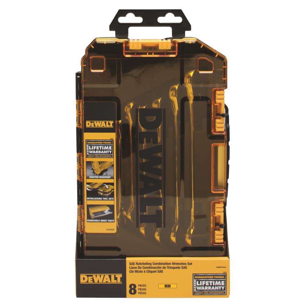 DEWALT Tough Box 8 pc. MM Ratchet Combo Wrench Set - Ascmtools