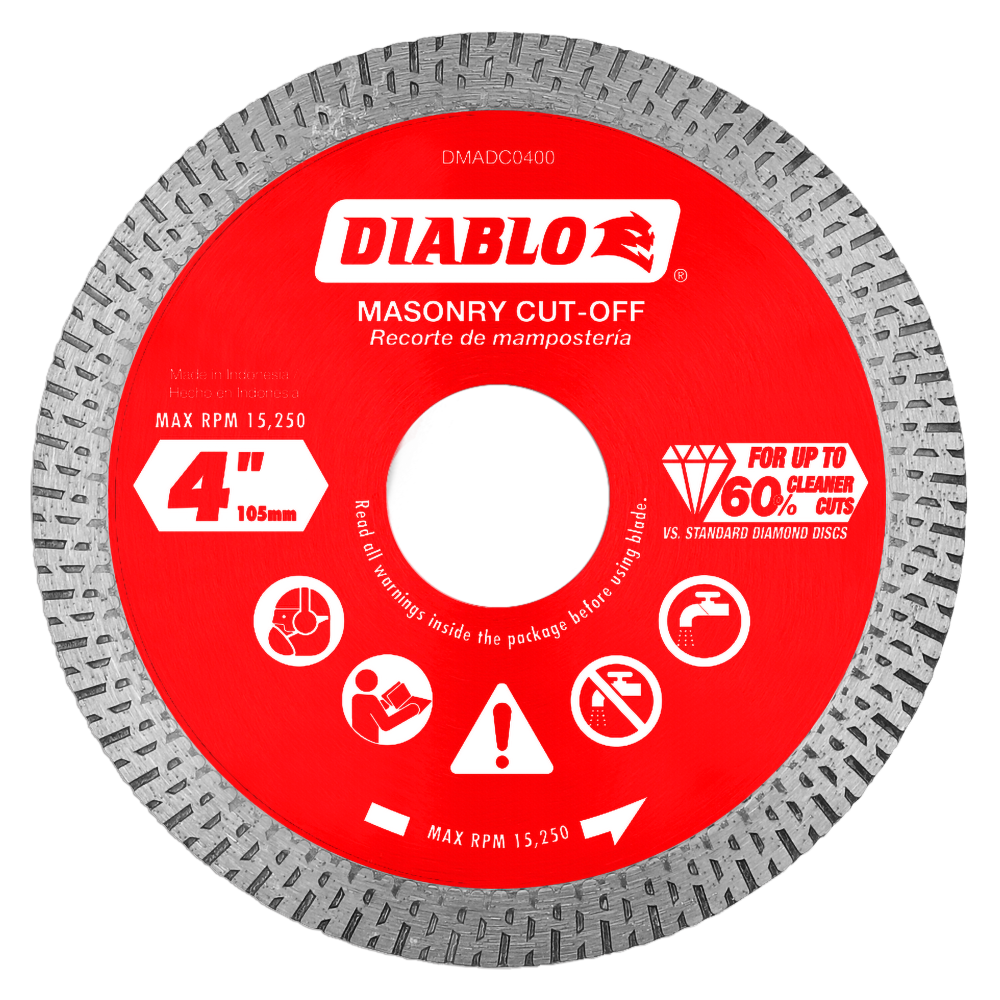 Diablo Tools 4″ Diamond Continuous Rim Cut-Off Discsfor Masonry - Ascmtools