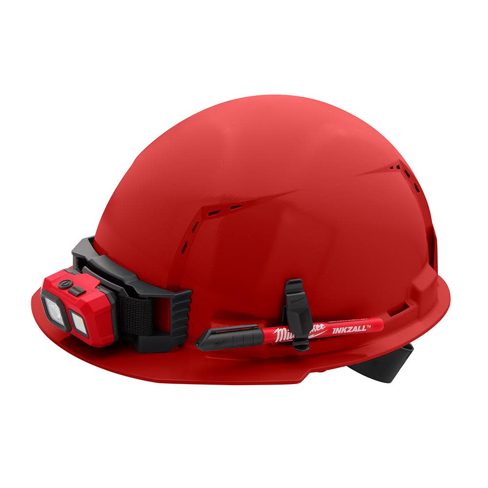 Milwaukee Front Brim Vented Hard Hat with 4pt Ratcheting Suspension Type 1 Class C Red - Ascmtools
