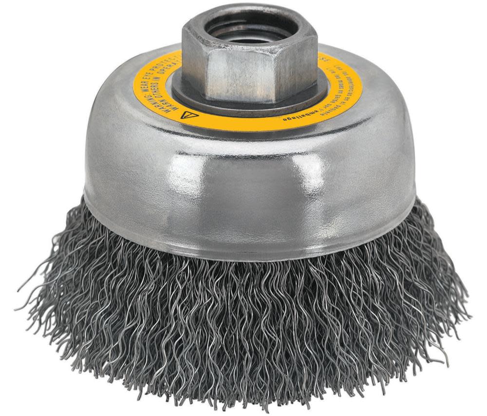 DEWALT 5 In. x 5/8 In. to 11 HP .014 Carbon Crimp Wire Cup Brush - Ascmtools
