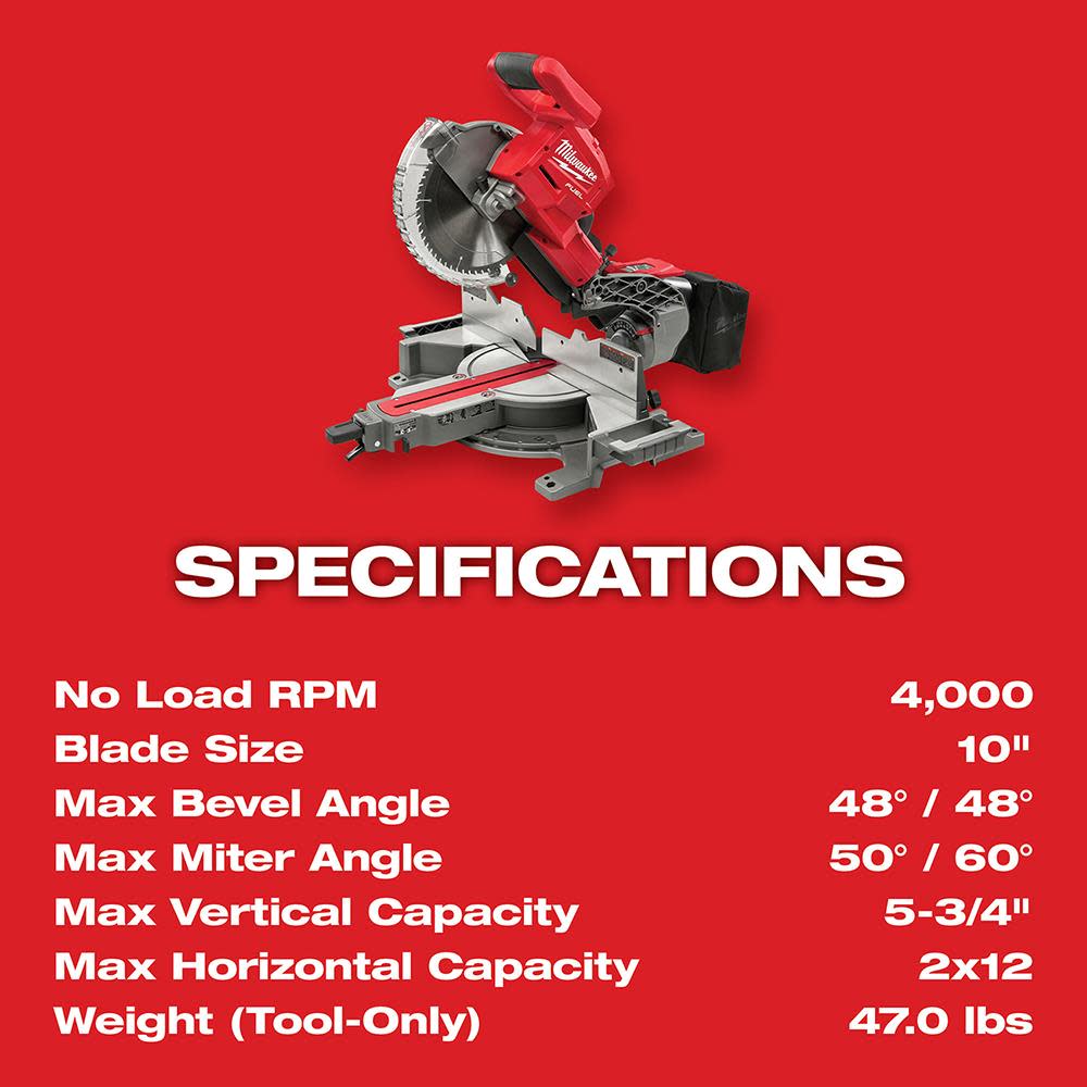 Milwaukee M18 FUEL HIGH DEMAND 10″ Miter Saw Bare Tool - Ascmtools