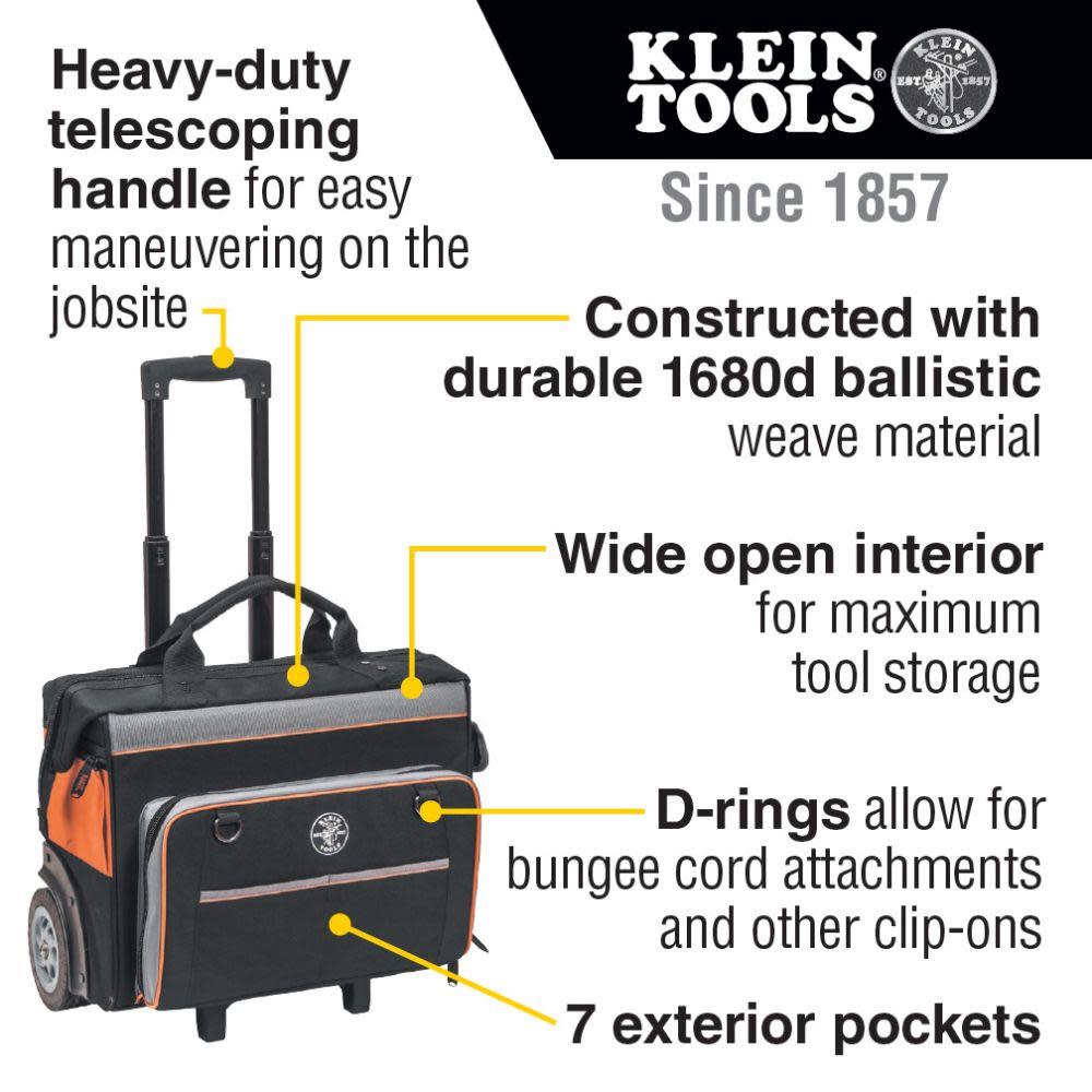Klein Tools Tradesman Pro Rolling Tool Bag - Ascmtools