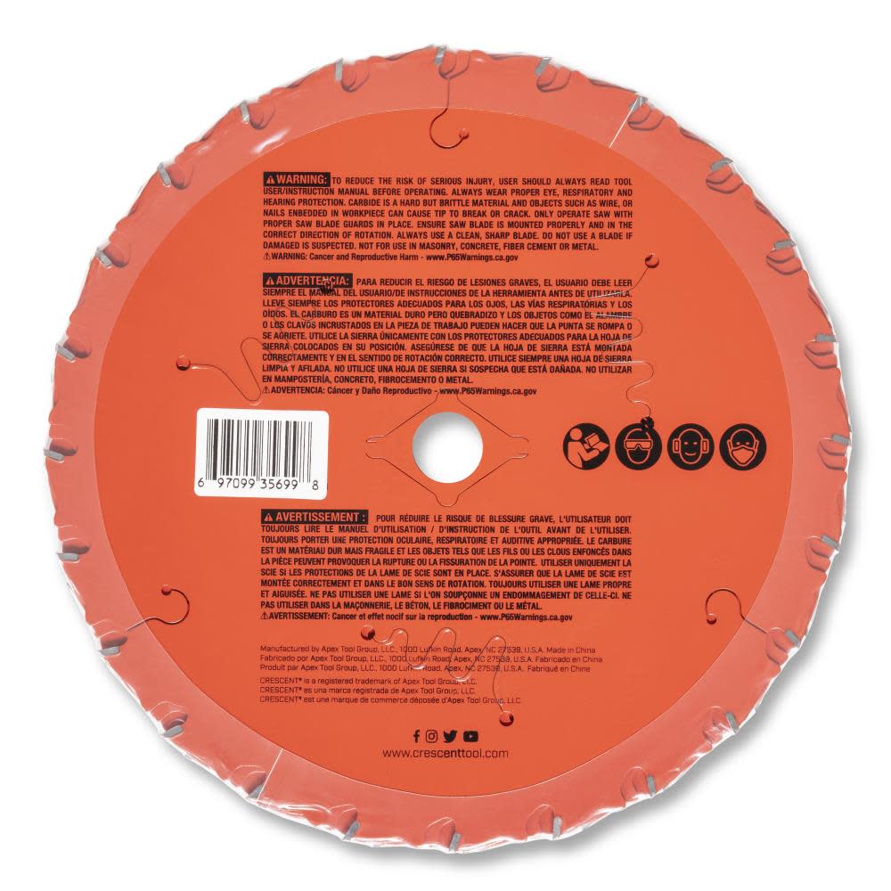 Crescent 7-1/4″ x 24-Tooth NailSlicer Framing Circular Saw Blade – 3 Pack - Ascmtools