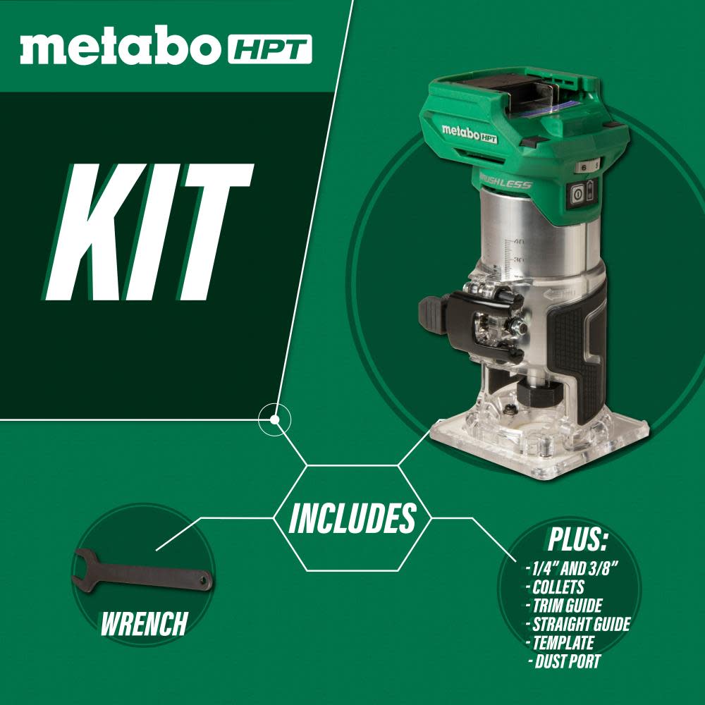 Metabo HPT 18V Cordless Trim Router Bare Tool - Ascmtools