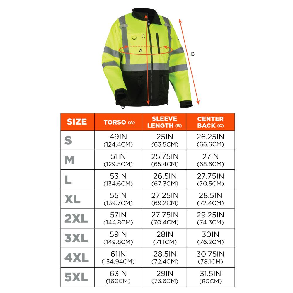 Ergodyne GloWear 8351 Jacket Windbreaker Water Resistant Orange Hi Vis 2X - Ascmtools
