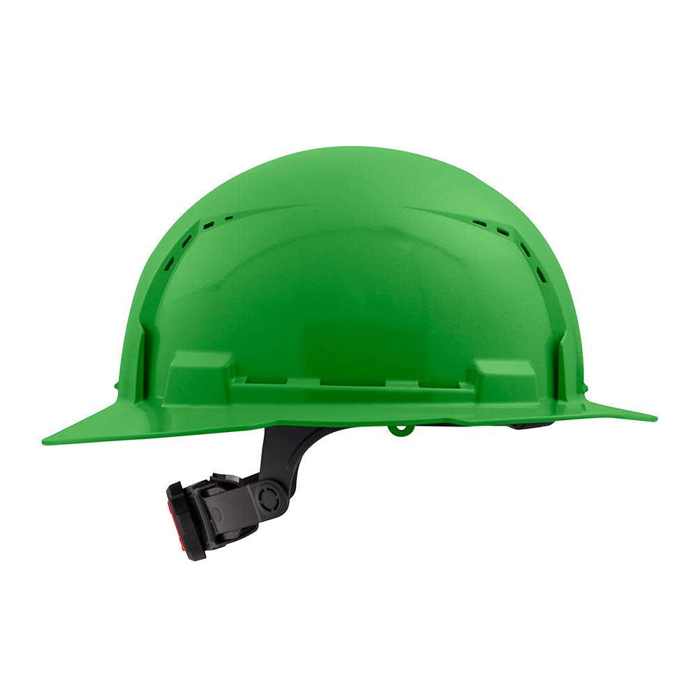 Milwaukee Green Full Brim Vented Hard Hat with 6pt Ratcheting Suspension Type 1 Class C - Ascmtools