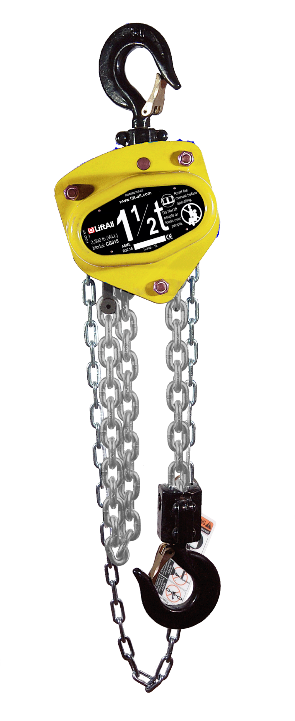 Lift-All 1/2 Ton Manual Chain Hoist 10-Ft. Lift - Ascmtools