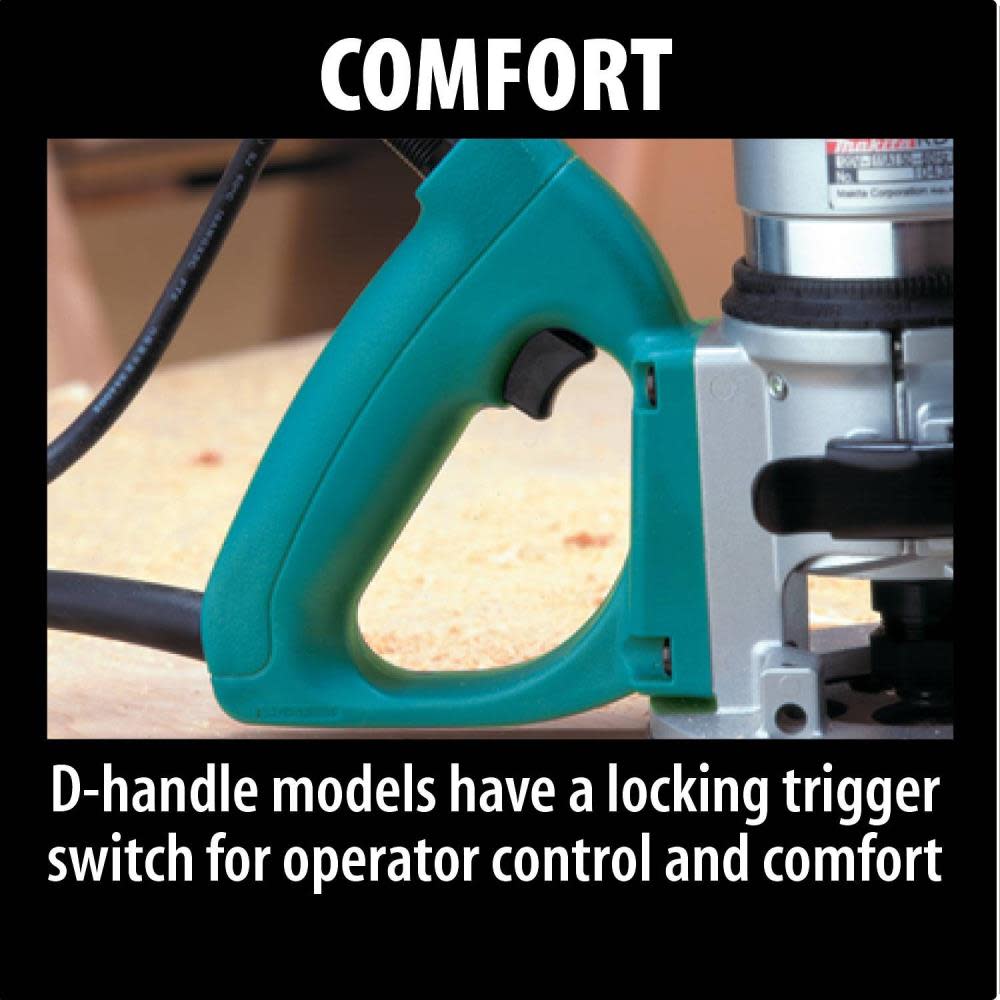 Makita Router 11-Amp 2-1/4 HP Motor with 1/2″ and 1/4″ Collets - Ascmtools