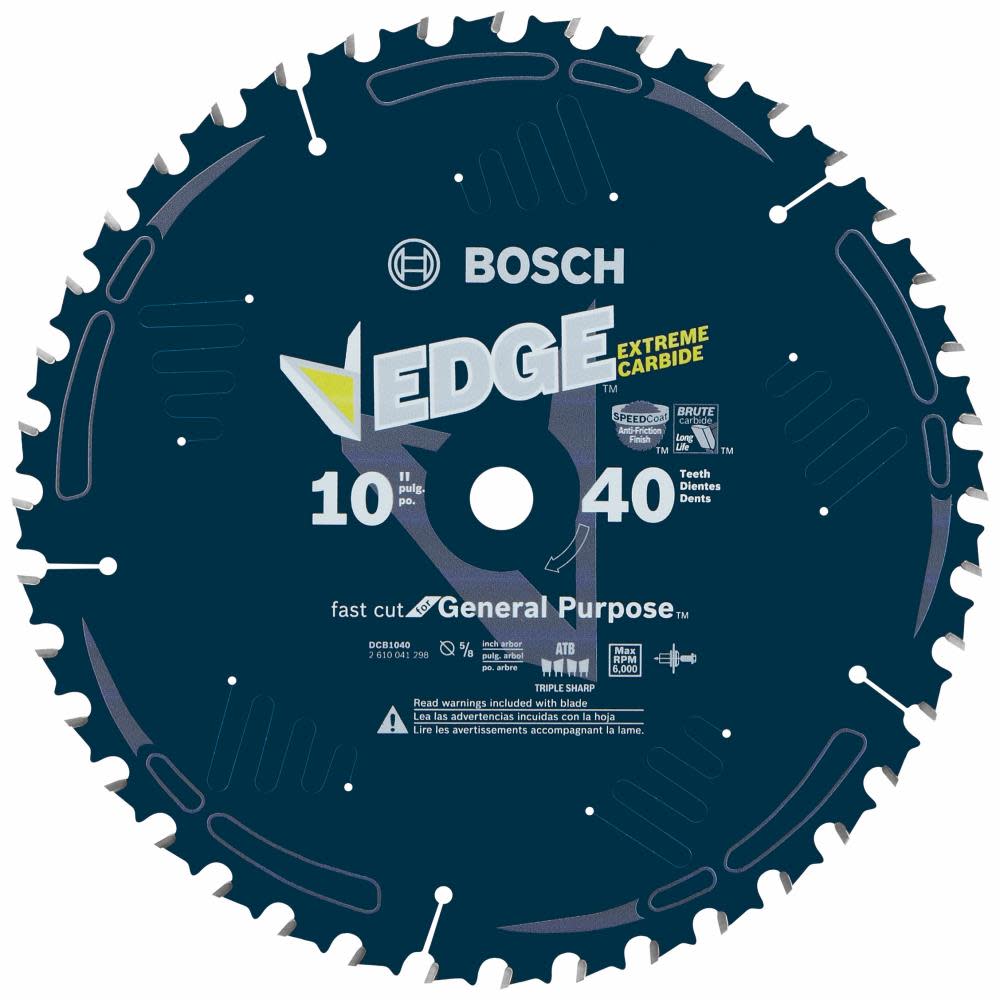 Bosch 10 In. 40 Tooth Edge Circular Saw Blade for General Purpose - Ascmtools