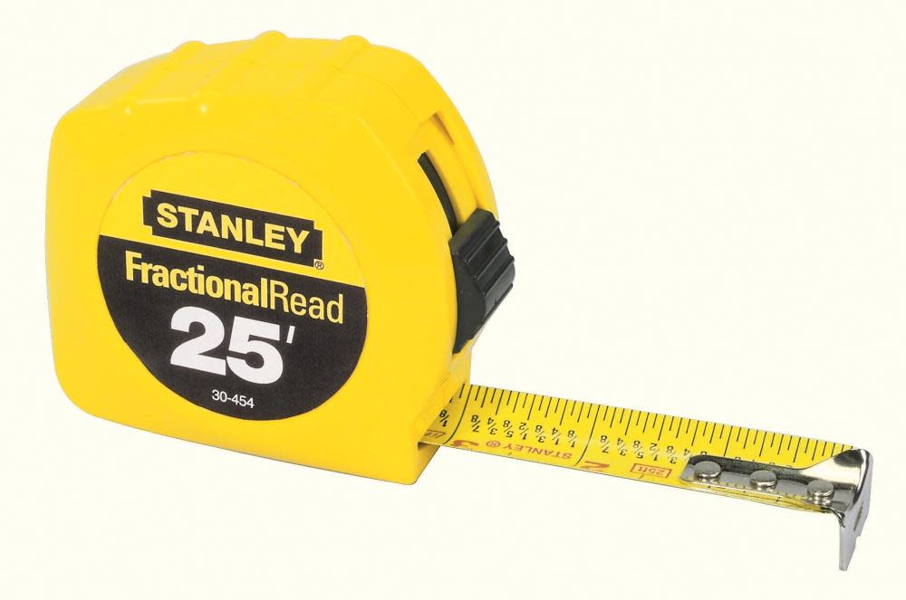 Stanley 25 Ft. Fractional Tape Measure - Ascmtools