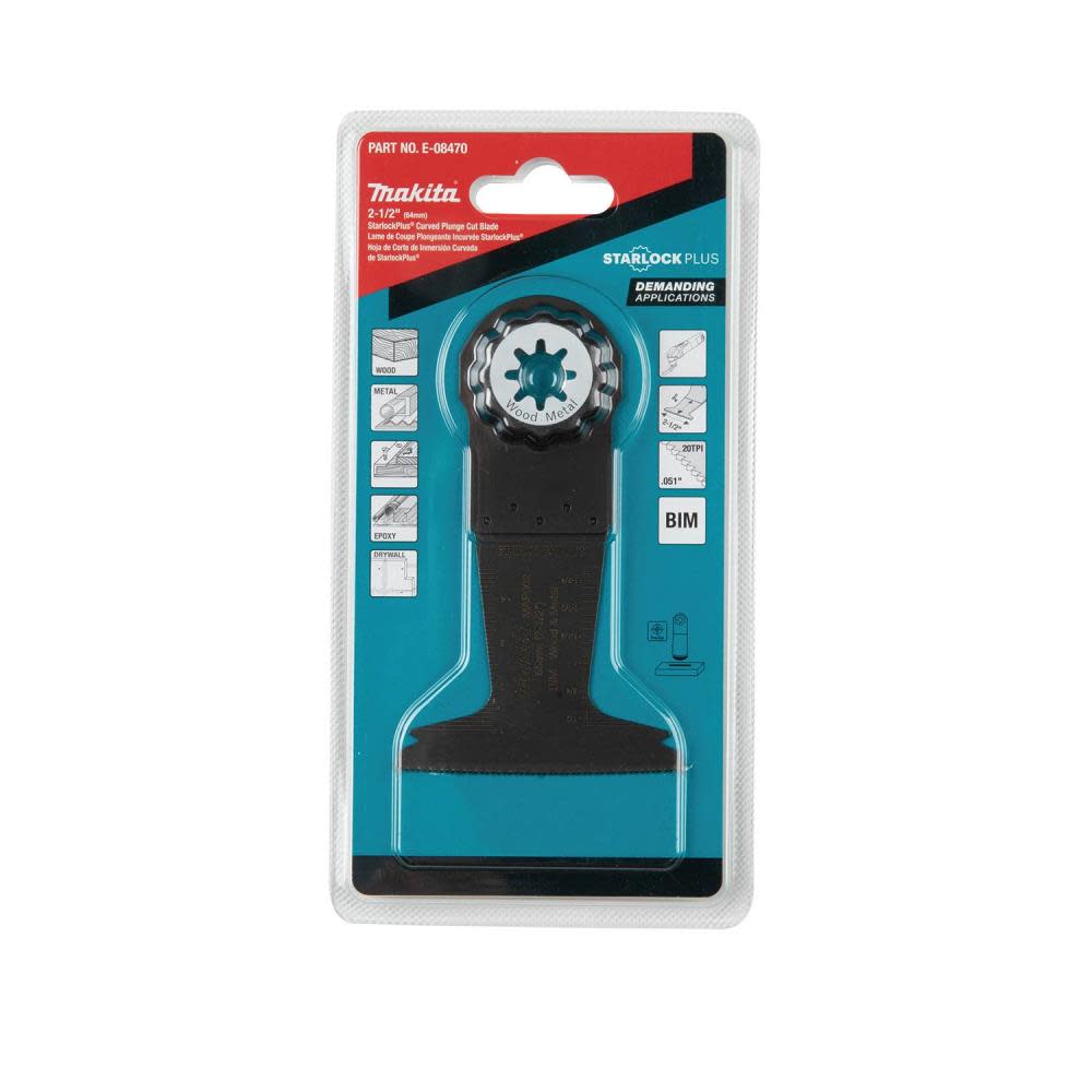 Makita StarlockPlus Oscillating Multi Tool 2 1/2″ Bi Metal Curved Plunge Cut Blade - Ascmtools