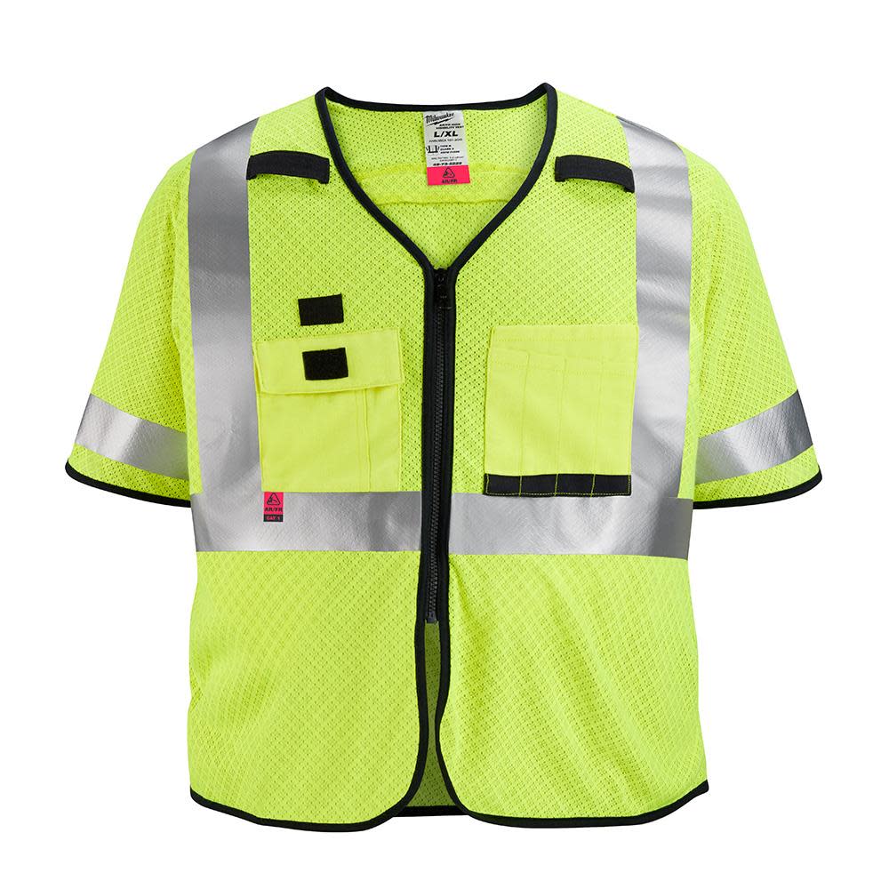 Milwaukee High Vis Safety Vest Yellow Class 3 Mesh AR/FR Cat 1 S/M - Ascmtools