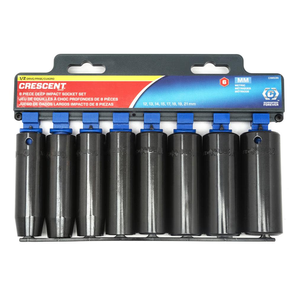 Crescent 8 pc 1/2 Drive 6 Point Deep Impact Metric Socket Set” - Ascmtools